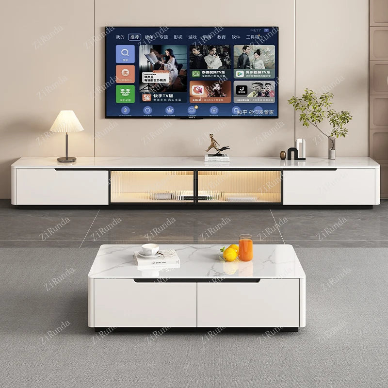 Luxury and minimalist TV stand, European style storage, modern living room TV cabinet furniture